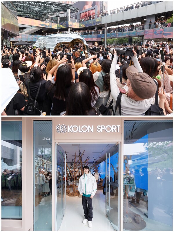 [可隆品牌大使徐明浩在kolon sport可隆北京三里屯太古里限时店现场]